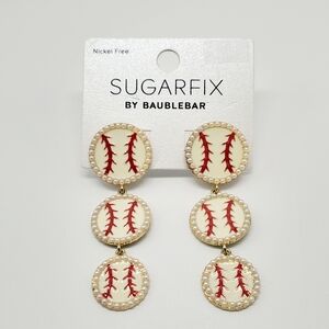 BaubleBar Baseball Earrings NWT